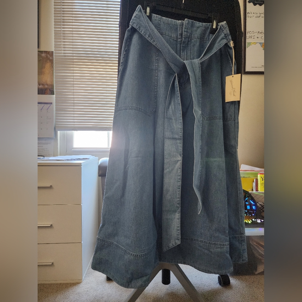 Universal Thread Denim Maxi Skirt with Belt